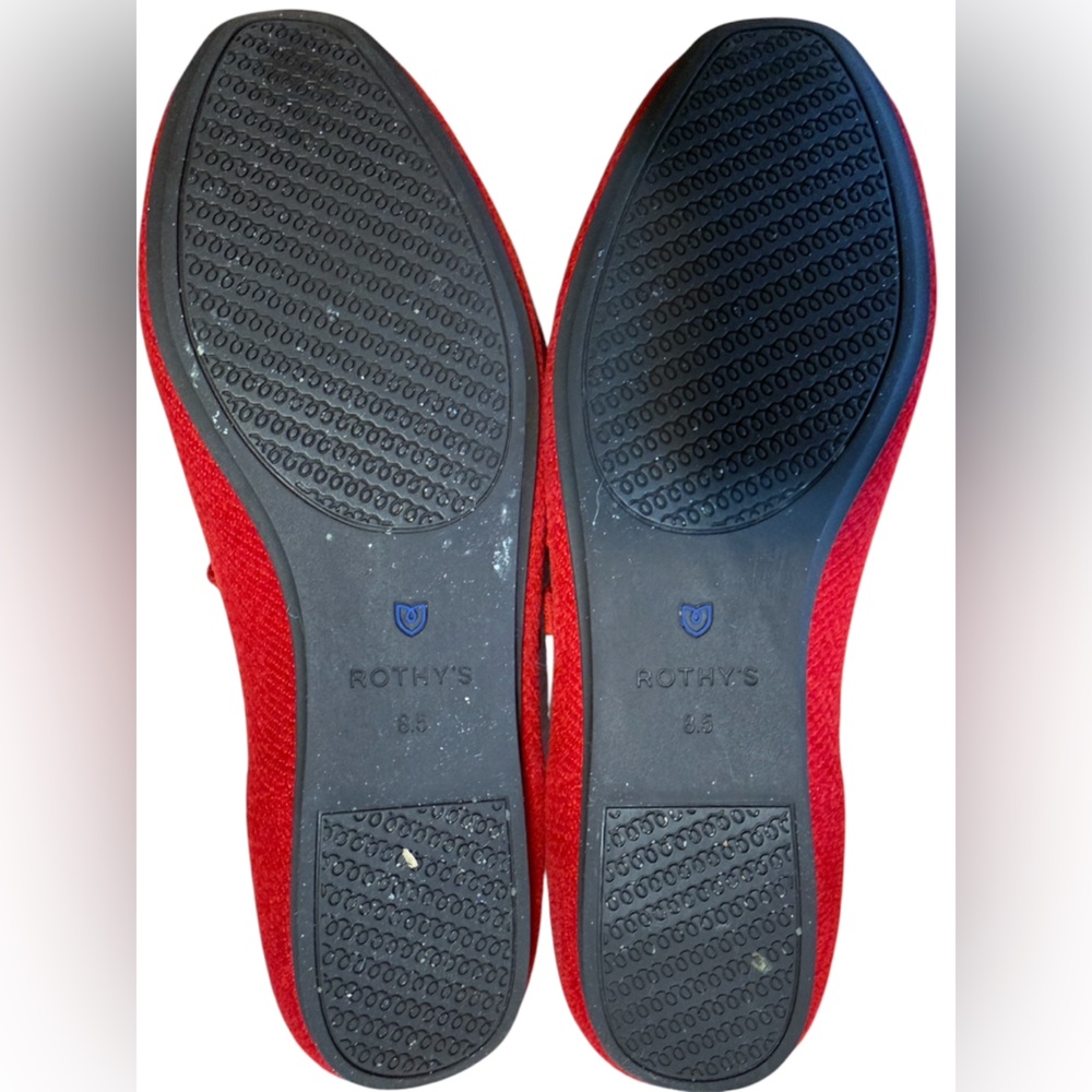 Rothy's The Double Buckle Mary Jane Flats Shoes Red Size 8.5 - Picture 9 of 12